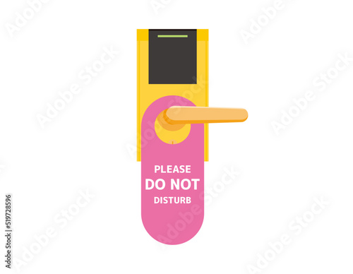 ホテルのドアプレート　Do Not Disturb　ベクターイラスト