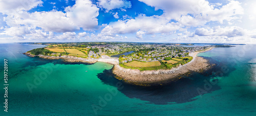 Falmouth beaches aerial panorama photo