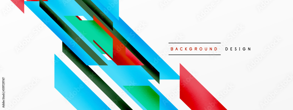 Minimal geometric abstract background. Dynamic 3d lines composition. Trendy techno business template for wallpaper, banner, background or landing Minimal geometric abstract background. Dynamic 3d lines composition. Trendy techno business template for wallpaper, banner, background or landing
