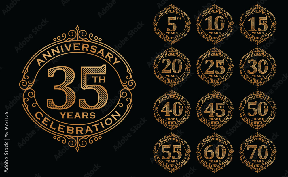 Luxury Anniversary Logo Design Vector Template Luxury Anniversary Logo Design Vector Template
