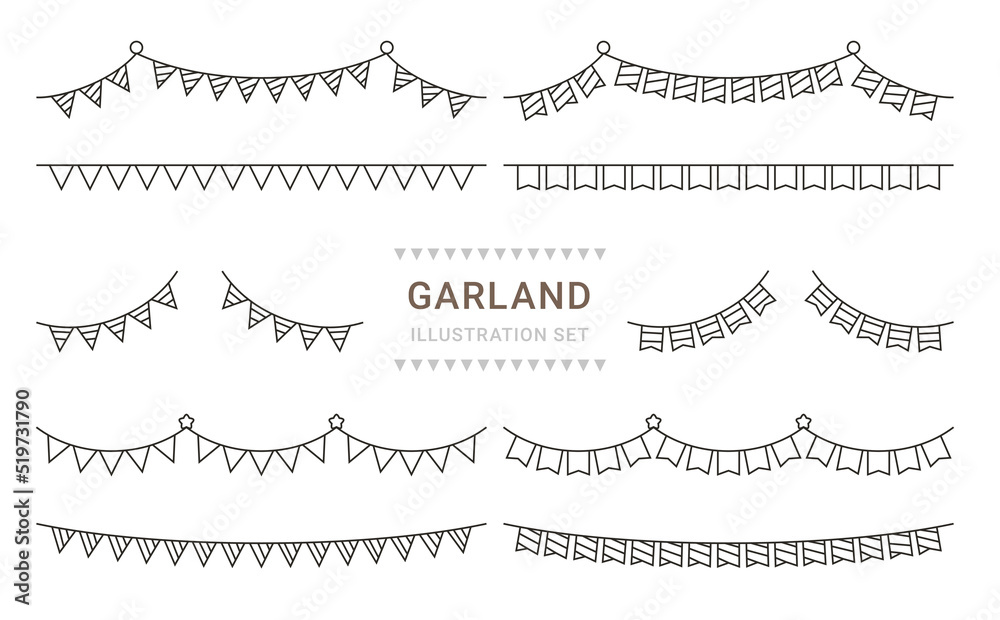 Obraz premium フラッグ ガーランド 装飾素材 セット