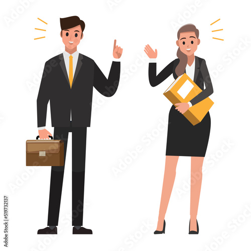 Business People welcome to teamwork ,Vector illustration cartoon character.