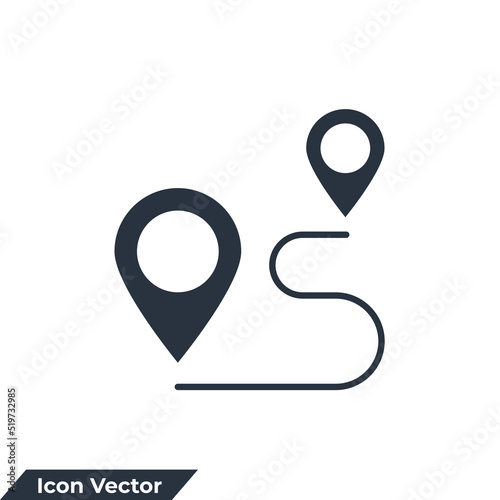 route icon logo vector illustration. tracking symbol template for graphic and web design collection