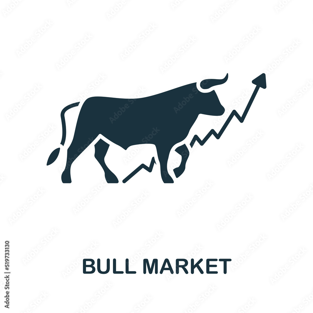 Bull Market icon. Monochrome simple line Stock Market icon for templates, web design and infographics
