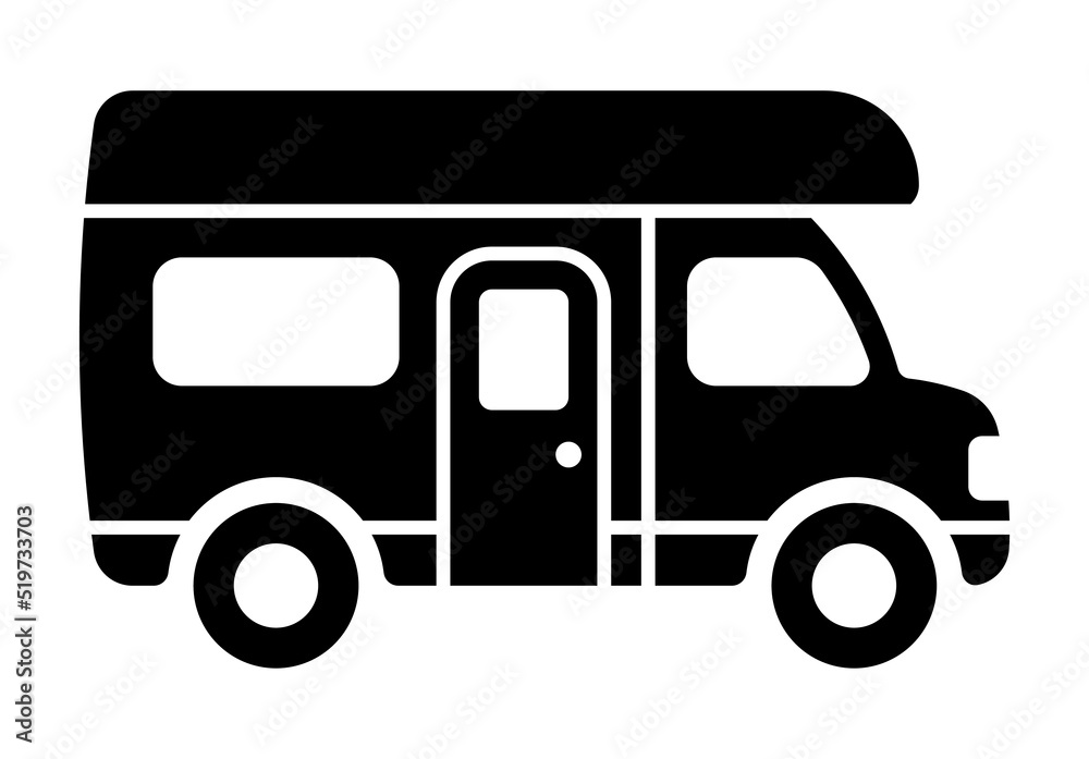 Flat icon of the camping car