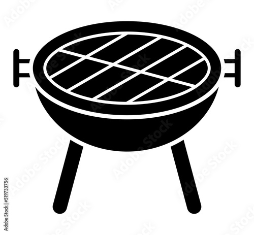 Flat icon of barbeque grill