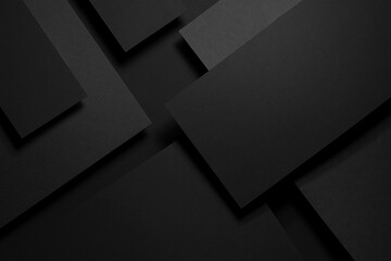 Dark carbon grey abstract geometric background with soar rectangele surfaces with corners, stripes, lines as monochrome stylish backdrop in elegant simple modern minimal style, top view.