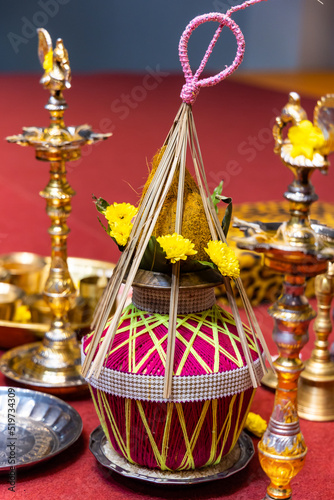 South Indian Tamil Hindu wedding interiors and decorations