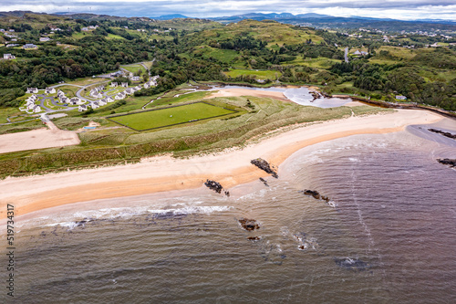 Aerial of Fintra beach by Killybegs, County Donegal, Ireland photo