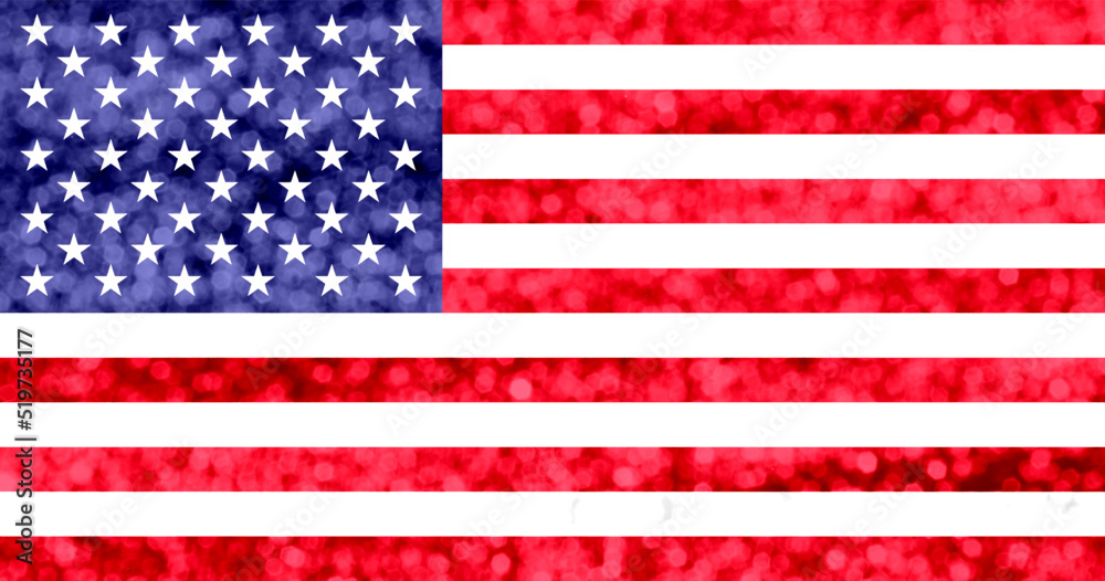 Naklejka premium American flag transparent with bokeh effect
