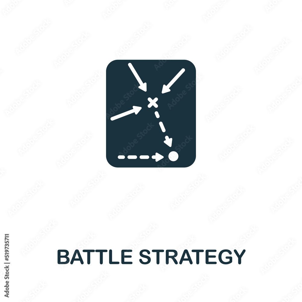 Battle Strategy icon. Monochrome simple line War icon for templates, web design and infographics Battle Strategy icon. Monochrome simple line War icon for templates, web design and infographics