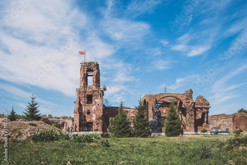 Ruins of the church in the fortress of Oreshek in Russia