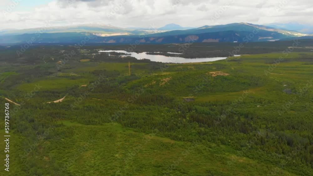 4K Drone Video of Mountains around Otto Lake near Healy, Alaska on Sunny Summer Day 4K Drone Video of Mountains around Otto Lake near Healy, Alaska on Sunny Summer Day