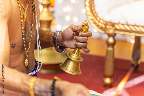 South Indian Tamil Hindu wedding ritual items close up photo