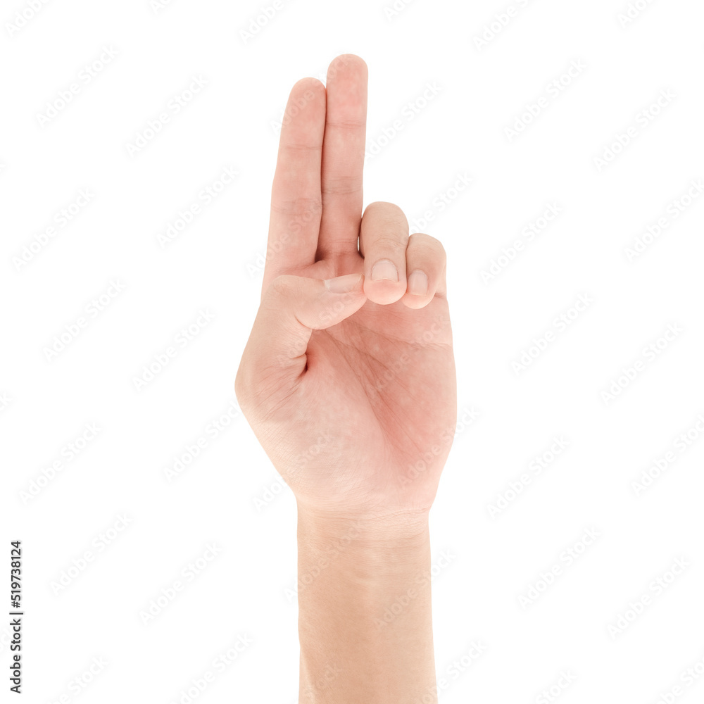 Hand gesture Two fingers up isolated on white background, Clipping path Included. Hand gesture Two fingers up isolated on white background, Clipping path Included.