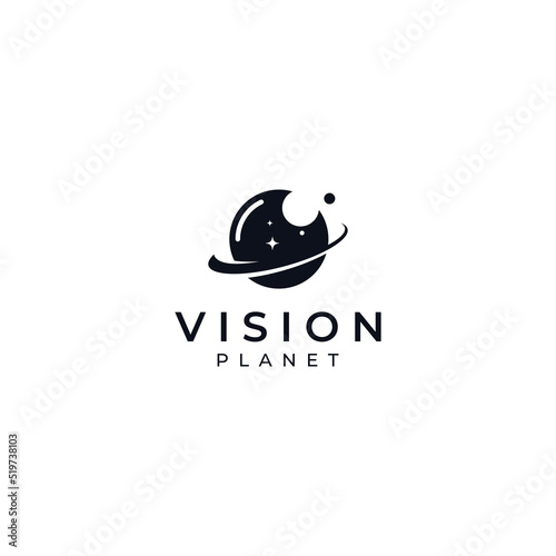 Modern colorful abstract Logo vision, digital vision, optical vision, technology vision, planetary vision and vision center. Template vector illustration.