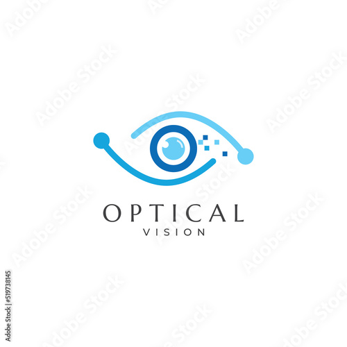 Modern colorful abstract Logo vision, digital vision, optical vision, technology vision, planetary vision and vision center. Template vector illustration.