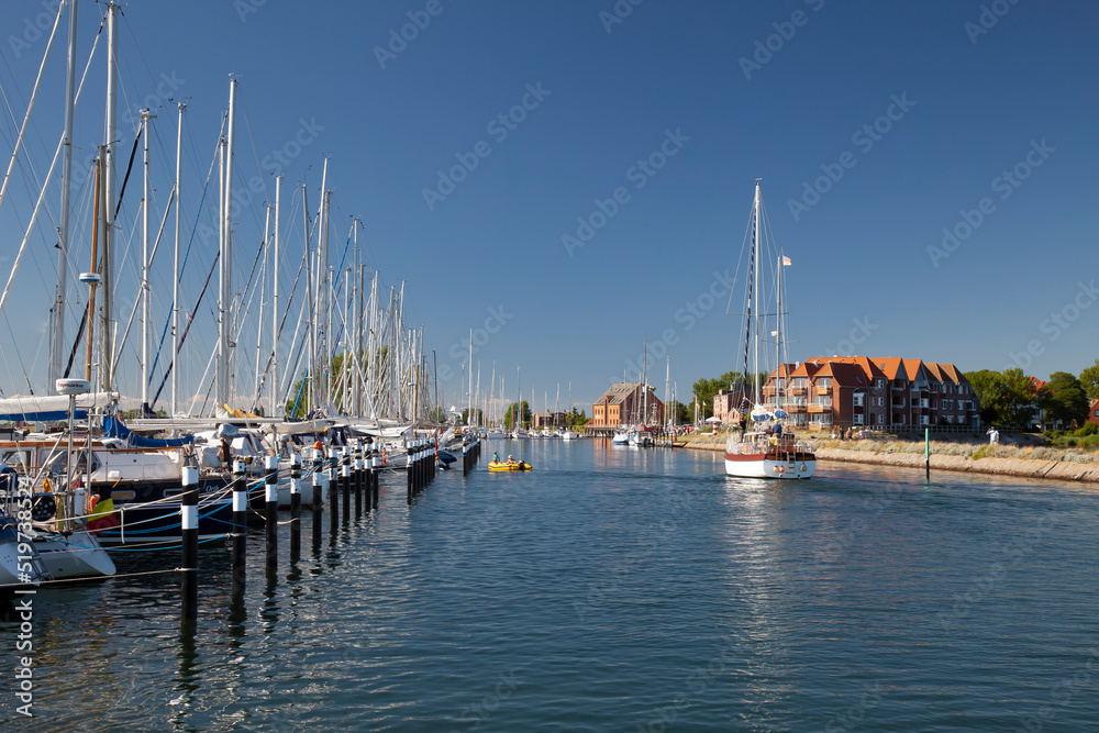 Port of Orth with sailingboats Fehmarn Island, Baltic Sea, Schleswig-Holstein, Germany, Europe