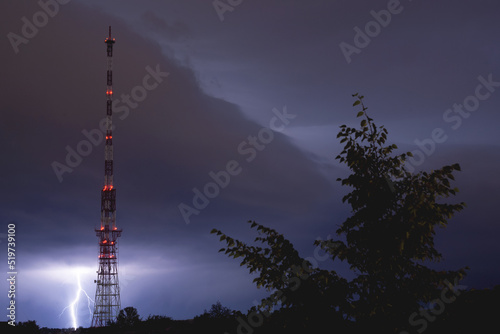 Thunderstorm upon the night city