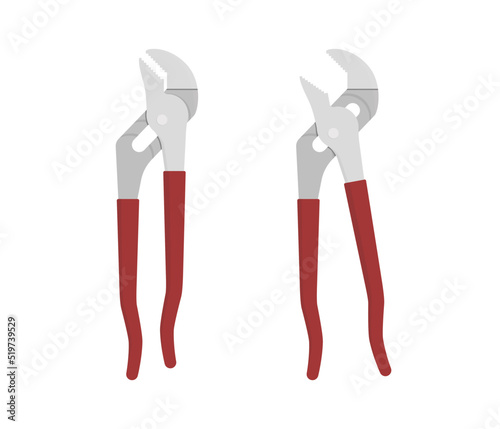 Tongue and groove plier illustration vector editable. Plier vector.