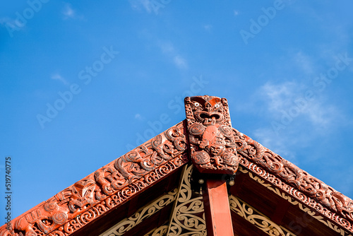 maori traditional wooden carving, marae, new zealand culture