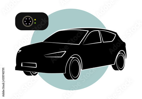 Icono de cámara de detección de fatiga del conductor del automóvil