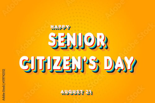 Happy Senior Citizen's Day, holidays month of august , Empty space for text, vector design