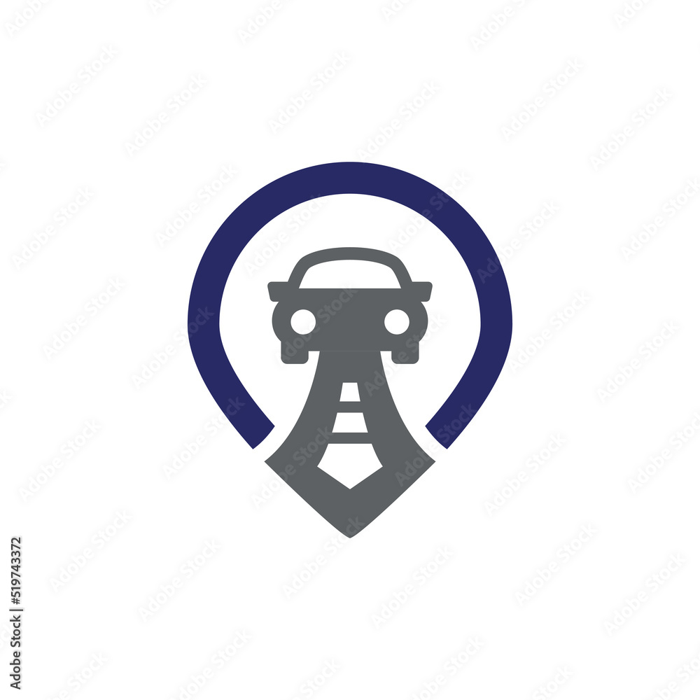 Car and Road Logo in Position Cursor