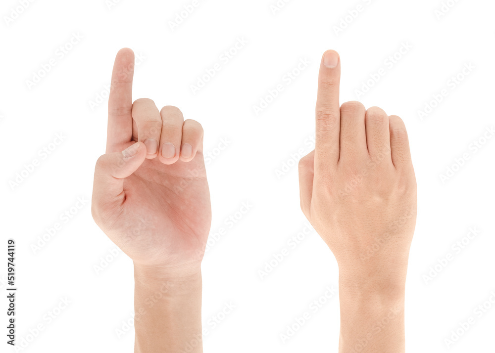Pointing fingers, Hand gesture isolated on white background, Clipping path Included. Pointing fingers, Hand gesture isolated on white background, Clipping path Included.