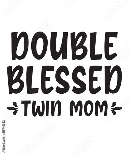double blessed twin momis a vector design for printing on various surfaces like t shirt  mug etc. 