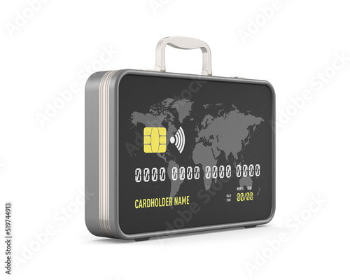 travel bag on white background. Isolated 3D illustration