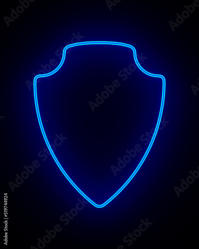 shield on dark background. 3D illustration