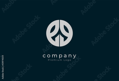 Initial EE monogram Logo, stylish letter EE in circle logo design, vector illustration
