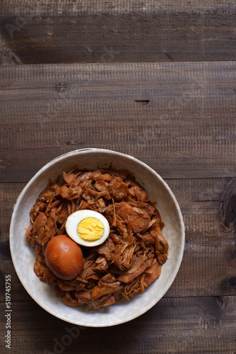 a plate of gudeg, traditional food from Yogyakarta, Indonesia