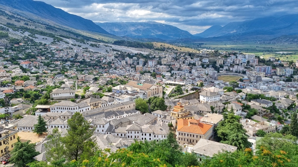 Panorama of a unesco city of Gjiorakster in Albania