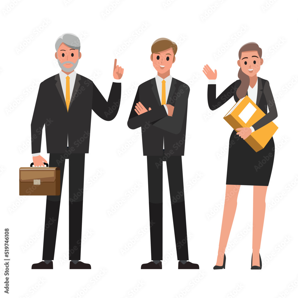 Business People holding sign welcome to teamwork ,Vector illustration cartoon character.