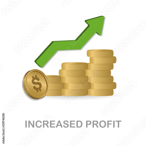 Increased Profit icon. 3d illustration from economic collection. Creative Increased Profit 3d icon for web design, templates, infographics and more