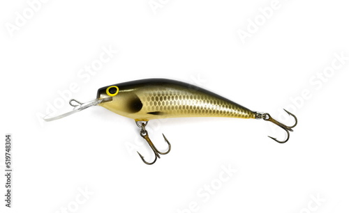 Fishing lure isolated on white. Wobbler 