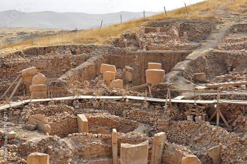 First temple in the world, Göbeklitepe, T-shaped pillars photo