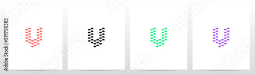 Half Circle Pattern Letter Logo Design V