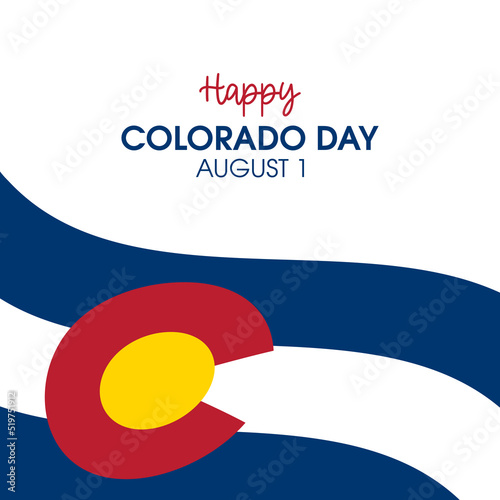 Happy Colorado Day vector. Abstract flag of colorado icon vector isolated on a white background. Waving colorado flag design element. August 1. Important day