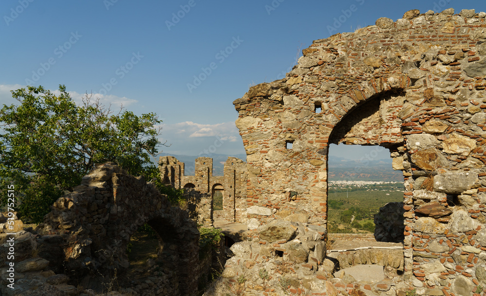 Ruins of Mystras ancient town near Sparta, UNESCO world heritage archeological sight.
