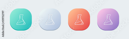 Lab line icon in flat design style. Chemistry beakers signs vector illustration.