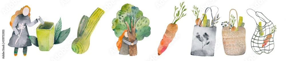 Young girl hugging tree. Eco friendly, environment preservation concept. Harmony with nature, nature love design. illustration in cartoon flat style, eps 8 Young girl hugging tree. Eco friendly, environment preservation concept. Harmony with nature, nature love design. illustration in cartoon flat style, eps 8