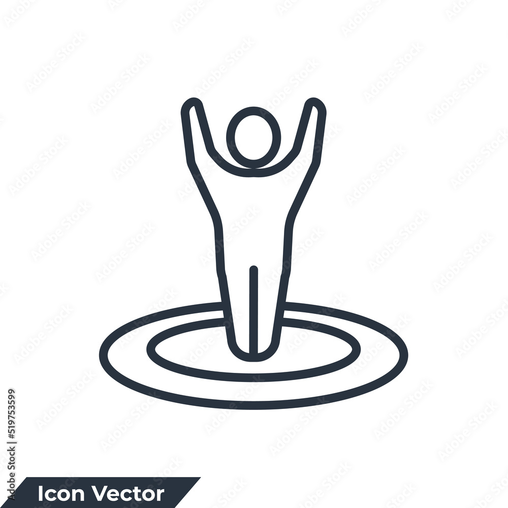 Obraz premium you are here icon logo vector illustration. Destination symbol template for graphic and web design collection