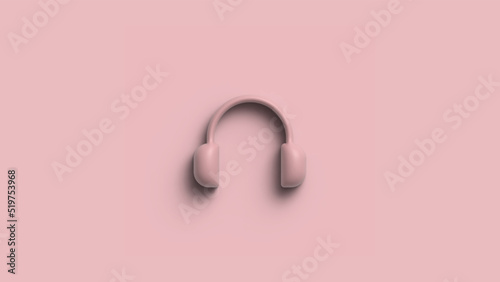 3D headphones icon on purple background.