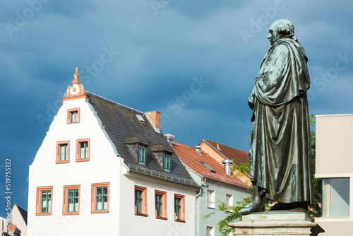  Weimar, Germany the statue of Johann Gottfried v Herder in front of the Herder church in the town center photo