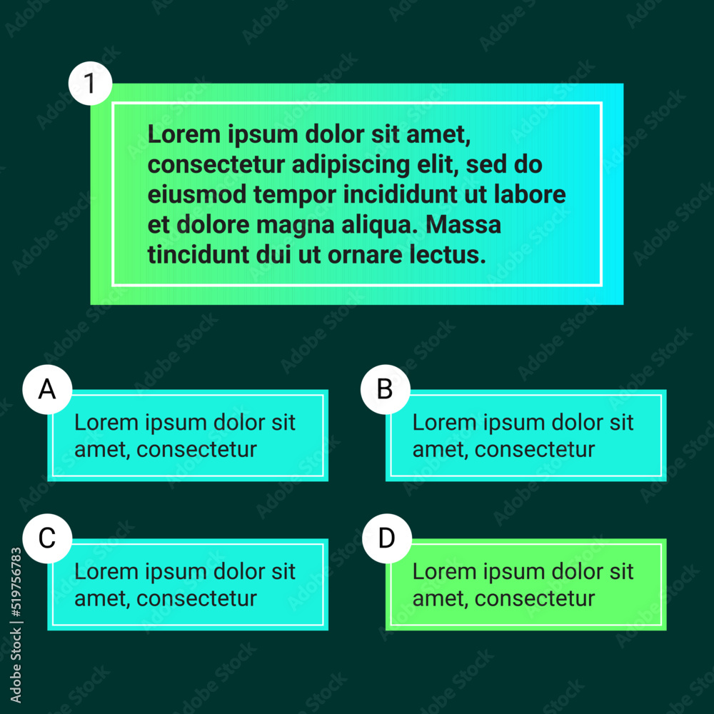 Obraz premium Quiz test template ui design vector illustration