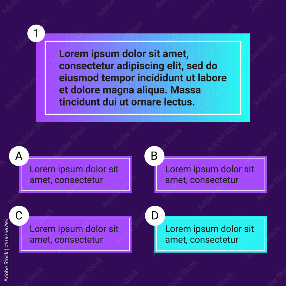 Obraz premium Quiz test template ui design vector illustration