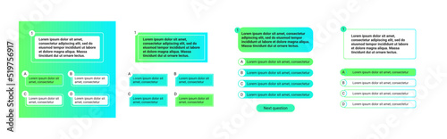 Quiz test template ui design vector illustration